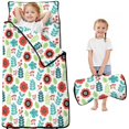 thumbnail image 1 of Pioneer Flower Floral Print Pattern Toddler Nap Mat for Teens Preschool Daycare, Teens Sleeping Mat Bag, Toddler Sleeping Bag with Pillow, 1 of 6