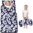 thumbnail image 1 of Pioneer Flower Floral Print Pattern Toddler Nap Mat for Teens Preschool Daycare, Teens Sleeping Mat Bag, Toddler Sleeping Bag with Pillow, 1 of 6