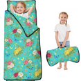 thumbnail image 1 of Pioneer Flower Floral Print Pattern Toddler Nap Mat for Teens Preschool Daycare, Teens Sleeping Mat Bag, Toddler Sleeping Bag with Pillow, 1 of 6