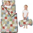 thumbnail image 1 of Pioneer Flower Floral Print Pattern Toddler Nap Mat for Teens Preschool Daycare, Teens Sleeping Mat Bag, Toddler Sleeping Bag with Pillow, 1 of 6