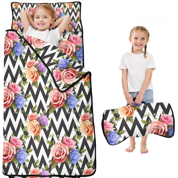 Pioneer Flower Floral Print Pattern Toddler Nap Mats for Kids Preschool,Sleeping Mat Bag or Kids,Toddler Sleeping Bag,Toddler Nap Mat or Daycare