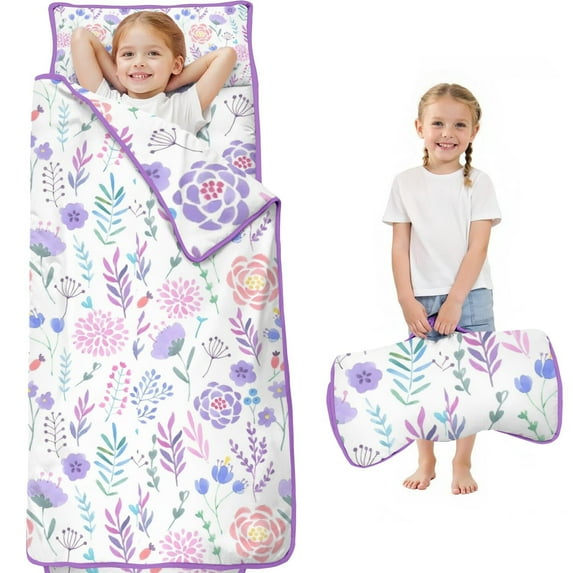 Pioneer Flower Floral Print Pattern Toddler Nap Mats for Kids Preschool,Sleeping Mat Bag or Kids,Toddler Sleeping Bag,Toddler Nap Mat or Daycare