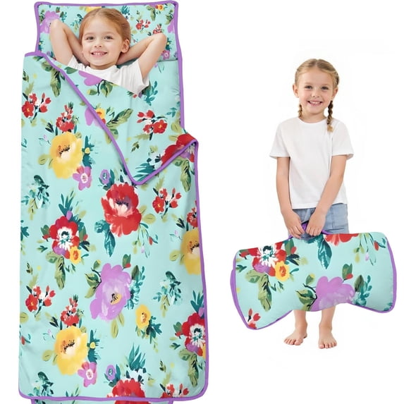 Pioneer Flower Floral Print Pattern Toddler Nap Mats for Kids Preschool,Sleeping Mat Bag or Kids,Toddler Sleeping Bag,Toddler Nap Mat or Daycare