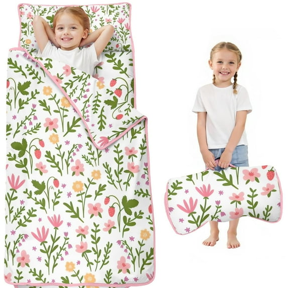 Pioneer Flower Floral Print Pattern Toddler Nap Mats for Kids Preschool,Sleeping Mat Bag or Kids,Toddler Sleeping Bag,Toddler Nap Mat or Daycare