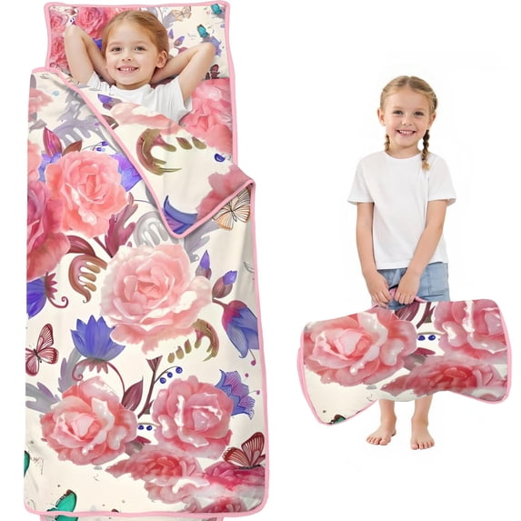 Pioneer Flower Floral Print Pattern Toddler Nap Mats for Kids Preschool,Sleeping Mat Bag or Kids,Toddler Sleeping Bag,Toddler Nap Mat or Daycare