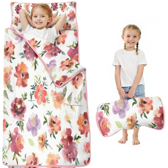 Pioneer Flower Floral Print Pattern Toddler Nap Mats for Kids Preschool,Sleeping Mat Bag or Kids,Toddler Sleeping Bag,Toddler Nap Mat or Daycare