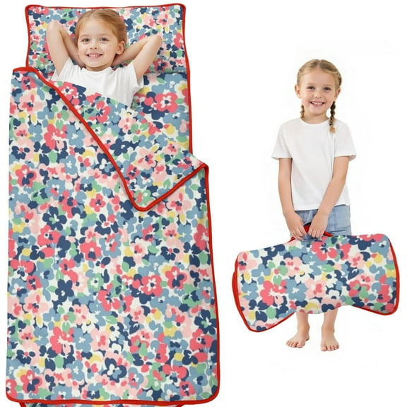 Pioneer Flower Floral Print Pattern Toddler Nap Mats for Kids Preschool,Sleeping Mat Bag or Kids,Toddler Sleeping Bag,Toddler Nap Mat or Daycare