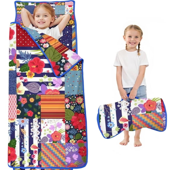 Pioneer Flower Floral Print Pattern Toddler Nap Mats for Kids Preschool,Sleeping Mat Bag or Kids,Toddler Sleeping Bag,Toddler Nap Mat or Daycare