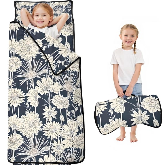 Pioneer Flower Floral Print Pattern Toddler Nap Mats for Kids Preschool,Sleeping Mat Bag or Kids,Toddler Sleeping Bag,Toddler Nap Mat or Daycare