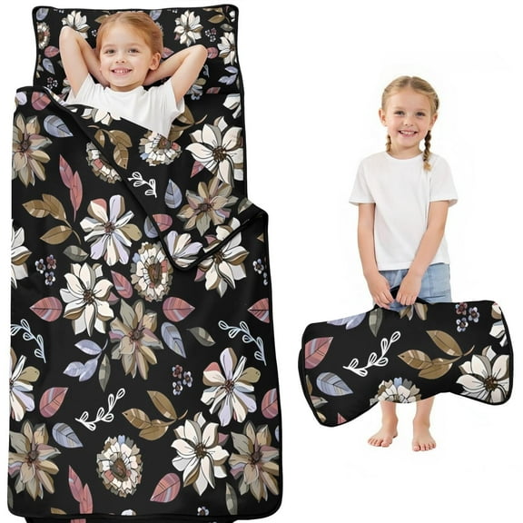 Pioneer Flower Floral Print Pattern Toddler Nap Mats for Kids Preschool,Sleeping Mat Bag or Kids,Toddler Sleeping Bag,Toddler Nap Mat or Daycare