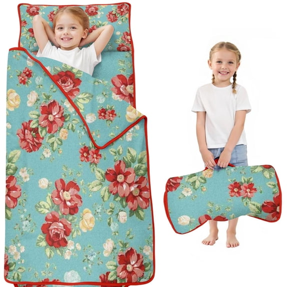 Pioneer Flower Floral Print Pattern Toddler Nap Mats for Kids Preschool,Sleeping Mat Bag or Kids,Toddler Sleeping Bag,Toddler Nap Mat or Daycare