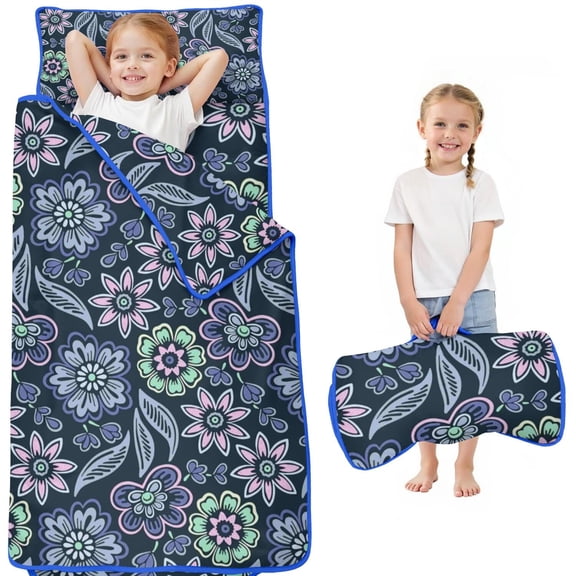 Pioneer Flower Floral Print Pattern Toddler Nap Mats for Kids Preschool,Sleeping Mat Bag or Kids,Toddler Sleeping Bag,Toddler Nap Mat or Daycare