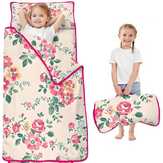 Pioneer Flower Floral Print Pattern Toddler Nap Mats for Kids Preschool,Sleeping Mat Bag or Kids,Toddler Sleeping Bag,Toddler Nap Mat or Daycare