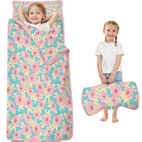 Pioneer Flower Floral Print Pattern Toddler Nap Mats for Kids Preschool,Sleeping Mat Bag or Kids,Toddler Sleeping Bag,Toddler Nap Mat or Daycare