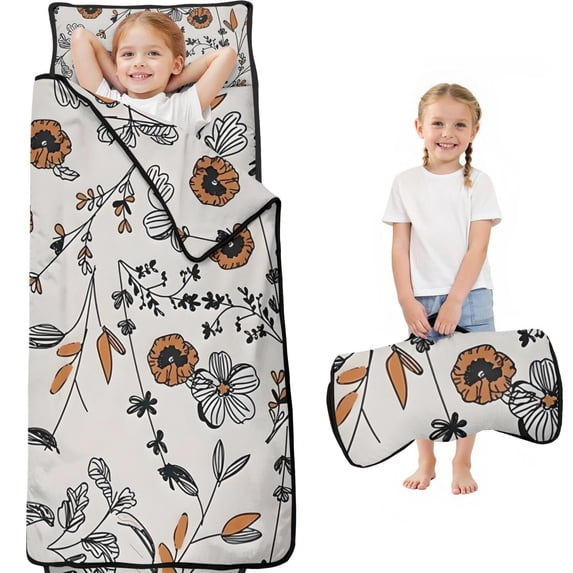Pioneer Flower Floral Print Pattern Toddler Nap Mats for Kids Preschool,Sleeping Mat Bag or Kids,Toddler Sleeping Bag,Toddler Nap Mat or Daycare