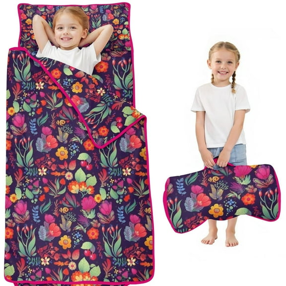 Pioneer Flower Floral Print Pattern Toddler Nap Mats for Kids Preschool,Sleeping Mat Bag or Kids,Toddler Sleeping Bag,Toddler Nap Mat or Daycare