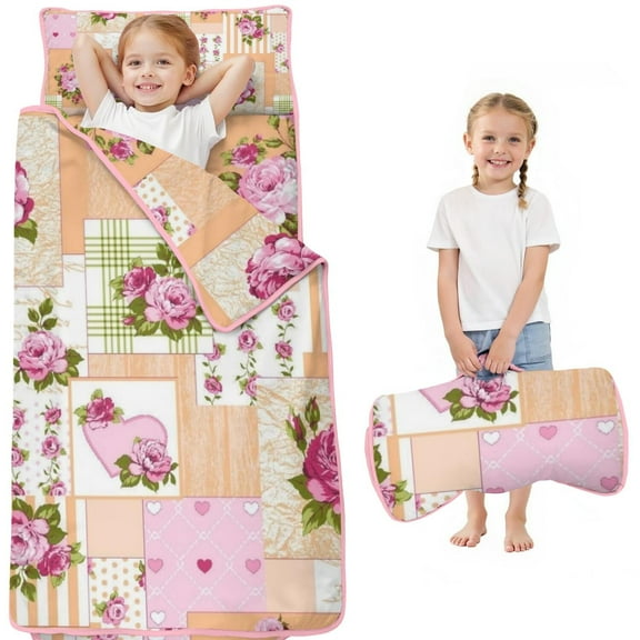 Pioneer Flower Floral Print Pattern Toddler Nap Mats for Kids Preschool,Sleeping Mat Bag or Kids,Toddler Sleeping Bag,Toddler Nap Mat or Daycare