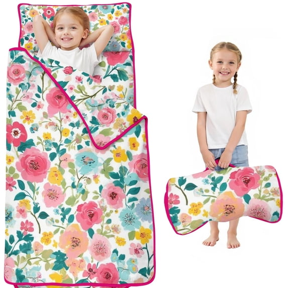 Pioneer Flower Floral Print Pattern Toddler Nap Mats for Kids Preschool,Sleeping Mat Bag or Kids,Toddler Sleeping Bag,Toddler Nap Mat or Daycare