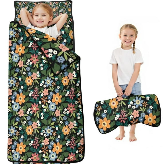 Pioneer Flower Floral Print Pattern Toddler Nap Mats for Kids Preschool,Sleeping Mat Bag or Kids,Toddler Sleeping Bag,Toddler Nap Mat or Daycare