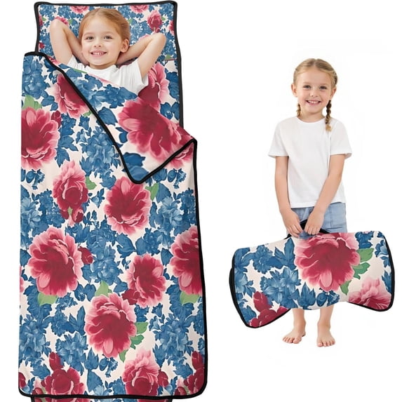Pioneer Flower Floral Print Pattern Toddler Nap Mats for Kids Preschool,Sleeping Mat Bag or Kids,Toddler Sleeping Bag,Toddler Nap Mat or Daycare