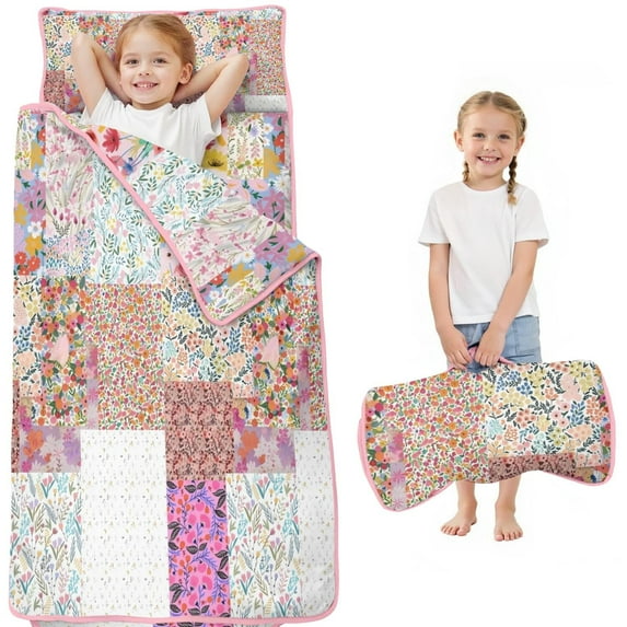 Pioneer Flower Floral Print Pattern Toddler Nap Mats for Kids Preschool,Sleeping Mat Bag or Kids,Toddler Sleeping Bag,Toddler Nap Mat or Daycare
