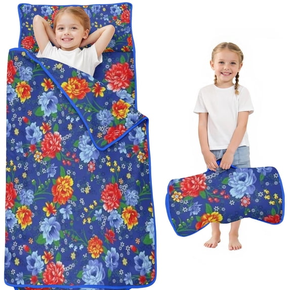 Pioneer Flower Floral Print Pattern Toddler Nap Mats for Kids Preschool,Sleeping Mat Bag or Kids,Toddler Sleeping Bag,Toddler Nap Mat or Daycare