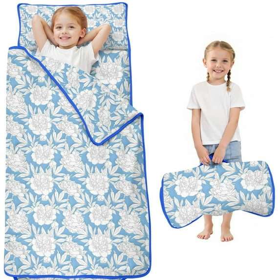 Pioneer Flower Floral Print Pattern Toddler Nap Mats for Kids Preschool,Sleeping Mat Bag or Kids,Toddler Sleeping Bag,Toddler Nap Mat or Daycare