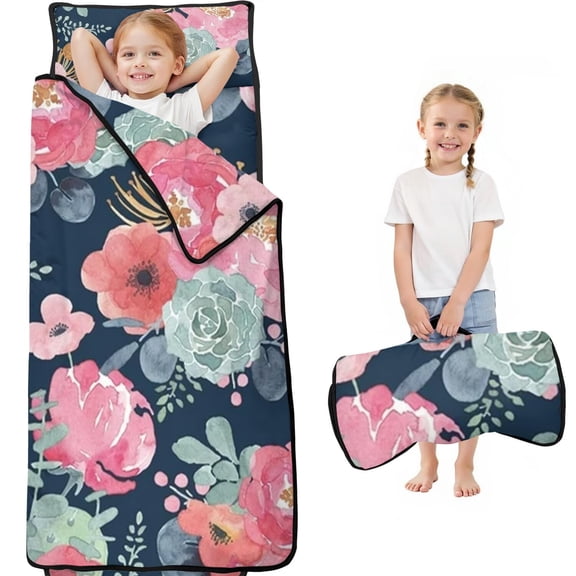 Pioneer Flower Floral Print Pattern Toddler Nap Mats for Kids Preschool,Sleeping Mat Bag or Kids,Toddler Sleeping Bag,Toddler Nap Mat or Daycare