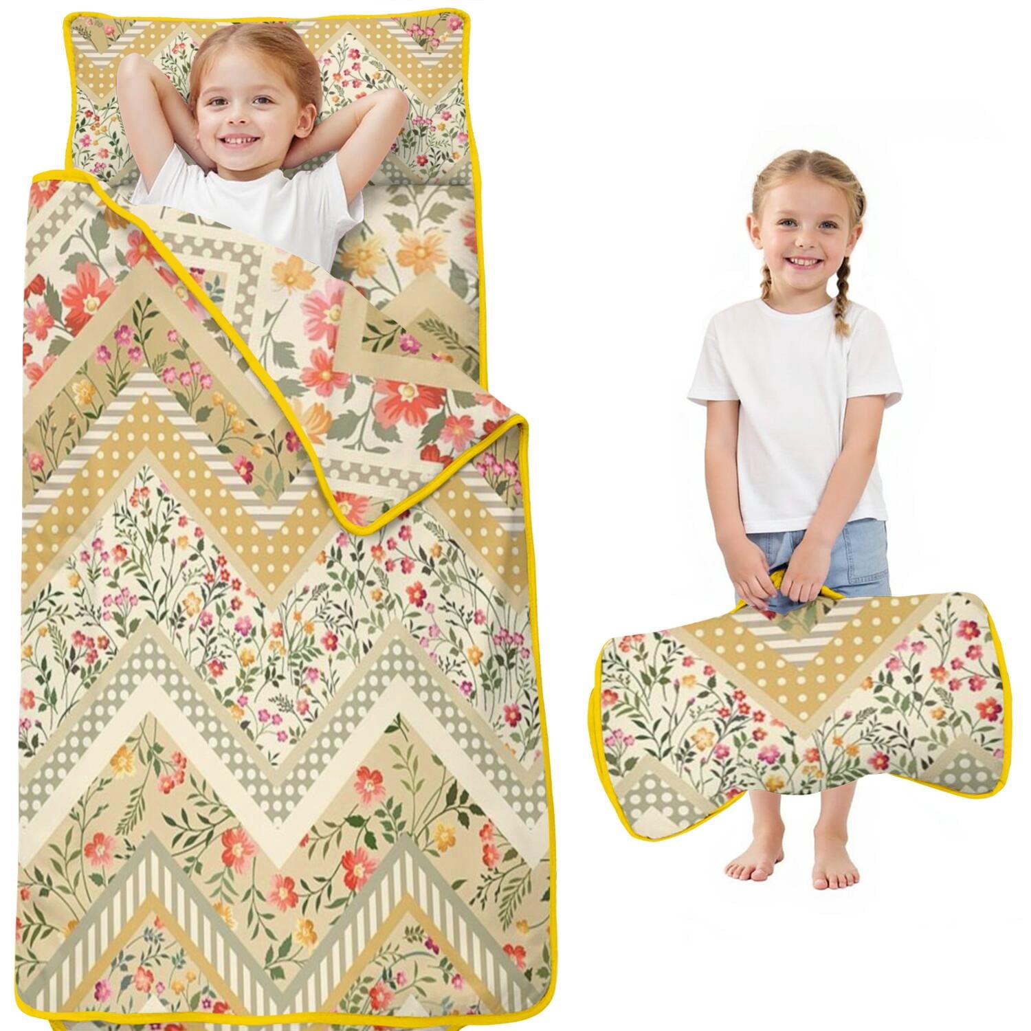 Nap Rug Pattern Pioneer Flower Floral Print Pattern Toddler Nap Mats for Kids Preschool ...