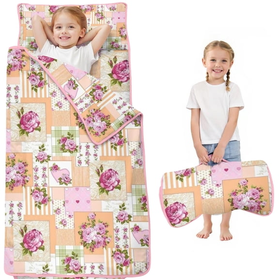 Pioneer Flower Floral Print Pattern Toddler Nap Mats for Kids Preschool,Sleeping Mat Bag or Kids,Toddler Sleeping Bag,Toddler Nap Mat or Daycare