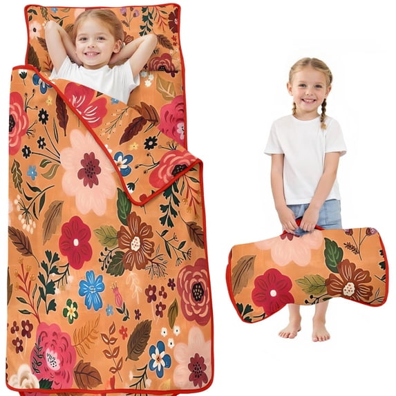 Pioneer Flower Floral Print Pattern Toddler Nap Mats for Kids Preschool,Sleeping Mat Bag or Kids,Toddler Sleeping Bag,Toddler Nap Mat or Daycare