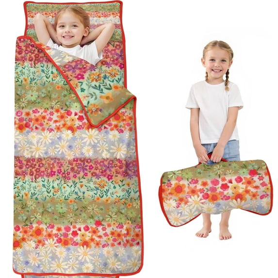 Pioneer Flower Floral Print Pattern Toddler Nap Mats for Kids Preschool,Sleeping Mat Bag or Kids,Toddler Sleeping Bag,Toddler Nap Mat or Daycare