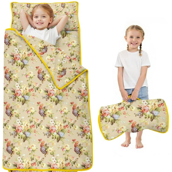 Pioneer Flower Floral Print Pattern Toddler Nap Mats for Kids Preschool,Sleeping Mat Bag or Kids,Toddler Sleeping Bag,Toddler Nap Mat or Daycare