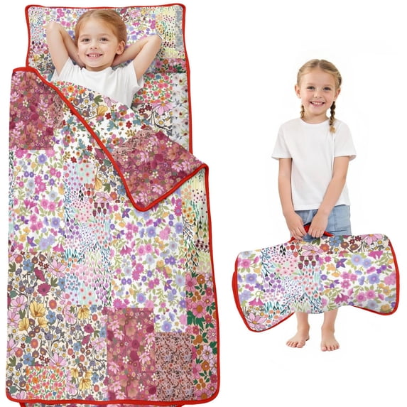 Pioneer Flower Floral Print Pattern Toddler Nap Mats for Kids Preschool,Sleeping Mat Bag or Kids,Toddler Sleeping Bag,Toddler Nap Mat or Daycare
