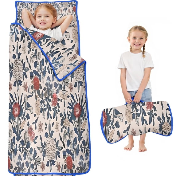 Pioneer Flower Floral Print Pattern Toddler Nap Mats for Kids Preschool,Sleeping Mat Bag or Kids,Toddler Sleeping Bag,Toddler Nap Mat or Daycare