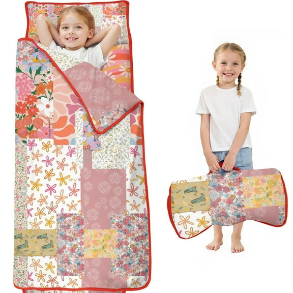 Pioneer Flower Floral Print Pattern Toddler Nap Mats for Kids Preschool,Sleeping Mat Bag or Kids,Toddler Sleeping Bag,Toddler Nap Mat or Daycare