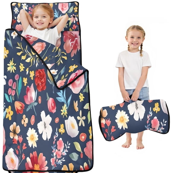 Pioneer Flower Floral Print Pattern Toddler Nap Mats for Kids Preschool,Sleeping Mat Bag or Kids,Toddler Sleeping Bag,Toddler Nap Mat or Daycare