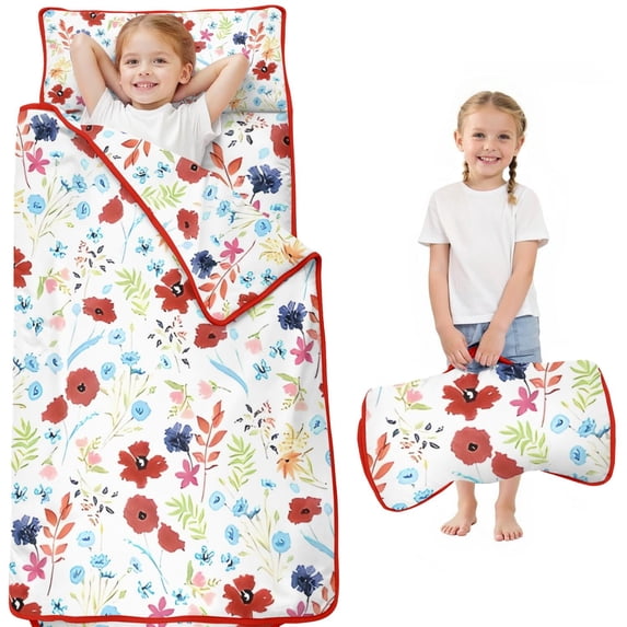 Pioneer Flower Floral Print Pattern Toddler Nap Mats for Kids Preschool,Sleeping Mat Bag or Kids,Toddler Sleeping Bag,Toddler Nap Mat or Daycare