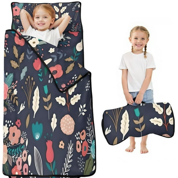Pioneer Flower Floral Print Pattern Toddler Nap Mats for Kids Preschool,Sleeping Mat Bag or Kids,Toddler Sleeping Bag,Toddler Nap Mat or Daycare