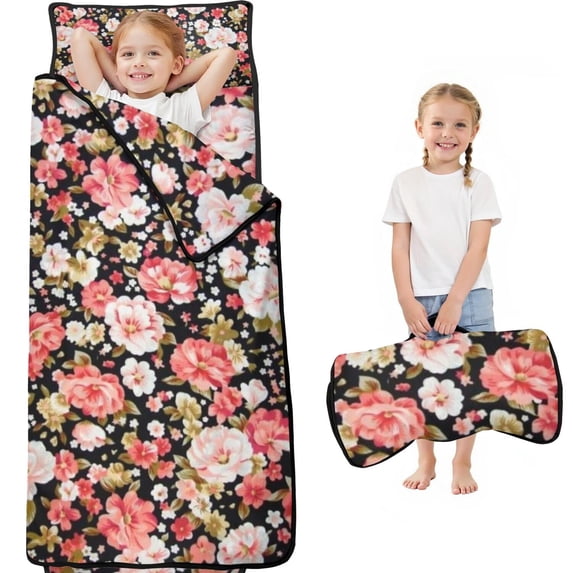 Pioneer Flower Floral Print Pattern Toddler Nap Mats for Kids Preschool,Sleeping Mat Bag or Kids,Toddler Sleeping Bag,Toddler Nap Mat or Daycare