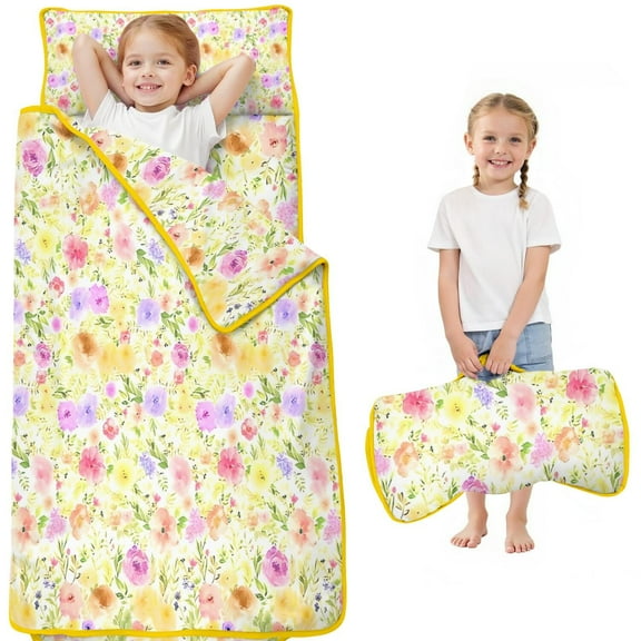 Pioneer Flower Floral Print Pattern Toddler Nap Mats for Kids Preschool,Sleeping Mat Bag or Kids,Toddler Sleeping Bag,Toddler Nap Mat or Daycare