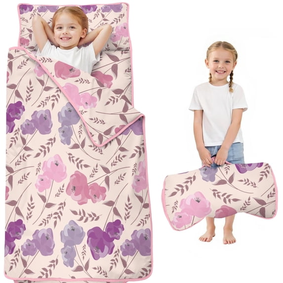 Pioneer Flower Floral Print Pattern Toddler Nap Mats for Kids Preschool,Sleeping Mat Bag or Kids,Toddler Sleeping Bag,Toddler Nap Mat or Daycare