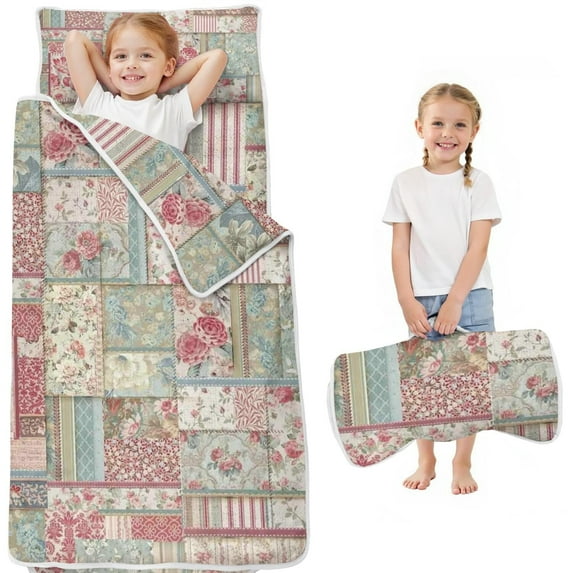 Pioneer Flower Floral Print Pattern Toddler Nap Mats for Kids Preschool,Sleeping Mat Bag or Kids,Toddler Sleeping Bag,Toddler Nap Mat or Daycare