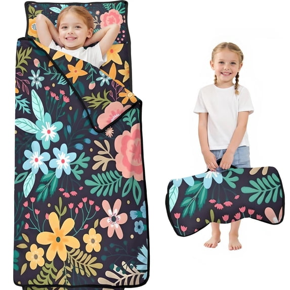 Pioneer Flower Floral Print Pattern Toddler Nap Mats for Kids Preschool,Sleeping Mat Bag or Kids,Toddler Sleeping Bag,Toddler Nap Mat or Daycare