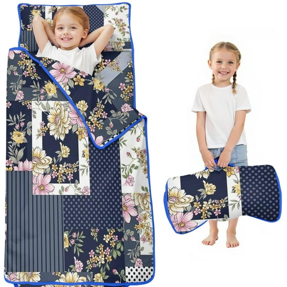 Pioneer Flower Floral Print Pattern Toddler Nap Mats for Kids Preschool,Sleeping Mat Bag or Kids,Toddler Sleeping Bag,Toddler Nap Mat or Daycare