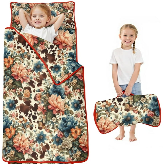 Pioneer Flower Floral Print Pattern Toddler Nap Mats for Kids Preschool,Sleeping Mat Bag or Kids,Toddler Sleeping Bag,Toddler Nap Mat or Daycare