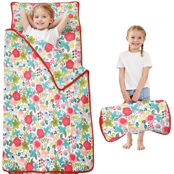 Pioneer Flower Floral Print Pattern Toddler Nap Mats for Kids Preschool,Sleeping Mat Bag or Kids,Toddler Sleeping Bag,Toddler Nap Mat or Daycare