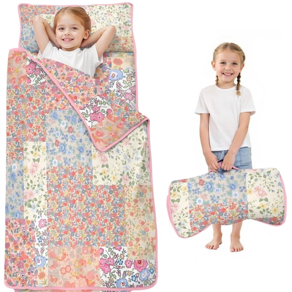 Pioneer Flower Floral Print Pattern Toddler Nap Mats for Kids Preschool,Sleeping Mat Bag or Kids,Toddler Sleeping Bag,Toddler Nap Mat or Daycare