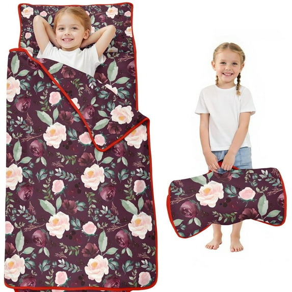 Pioneer Flower Floral Print Pattern Toddler Nap Mats for Kids Preschool,Sleeping Mat Bag or Kids,Toddler Sleeping Bag,Toddler Nap Mat or Daycare
