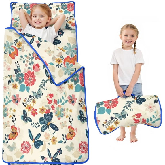 Pioneer Flower Floral Print Pattern Toddler Nap Mats for Kids Preschool,Sleeping Mat Bag or Kids,Toddler Sleeping Bag,Toddler Nap Mat or Daycare